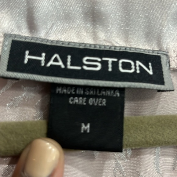 Vintage Halston Night Robe Gray Pink Floral print Side Split Size Medium - Picture 7 of 8